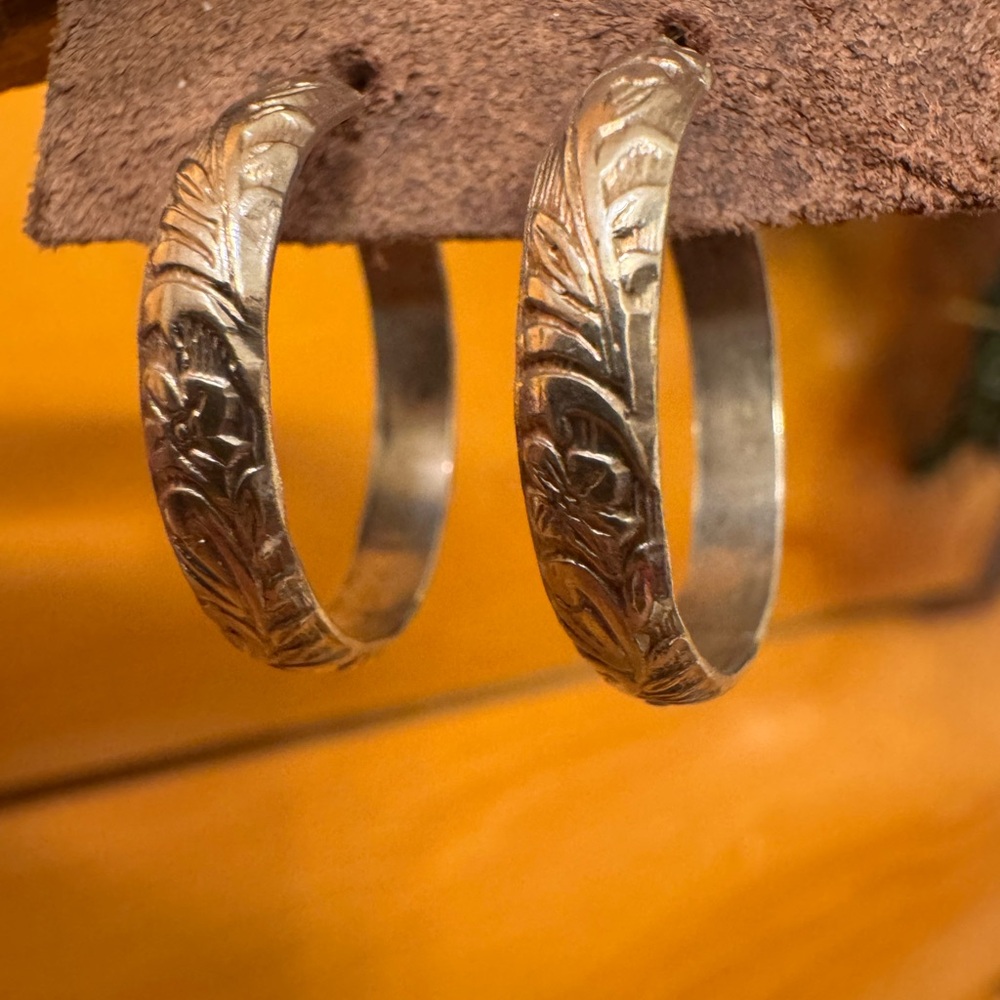 Silver Hoop Earrings hand made